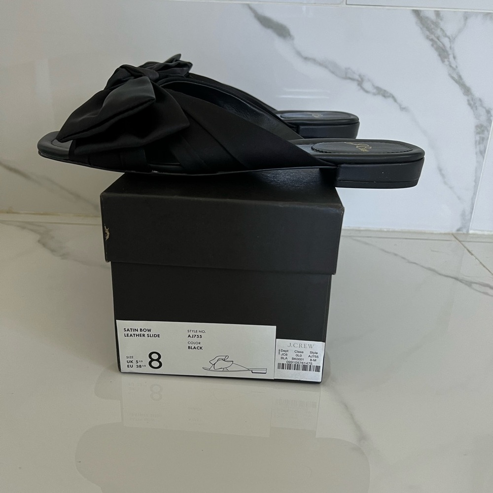 NWT JCrew Abbie bow sandals in satin - Picture 3 of 5